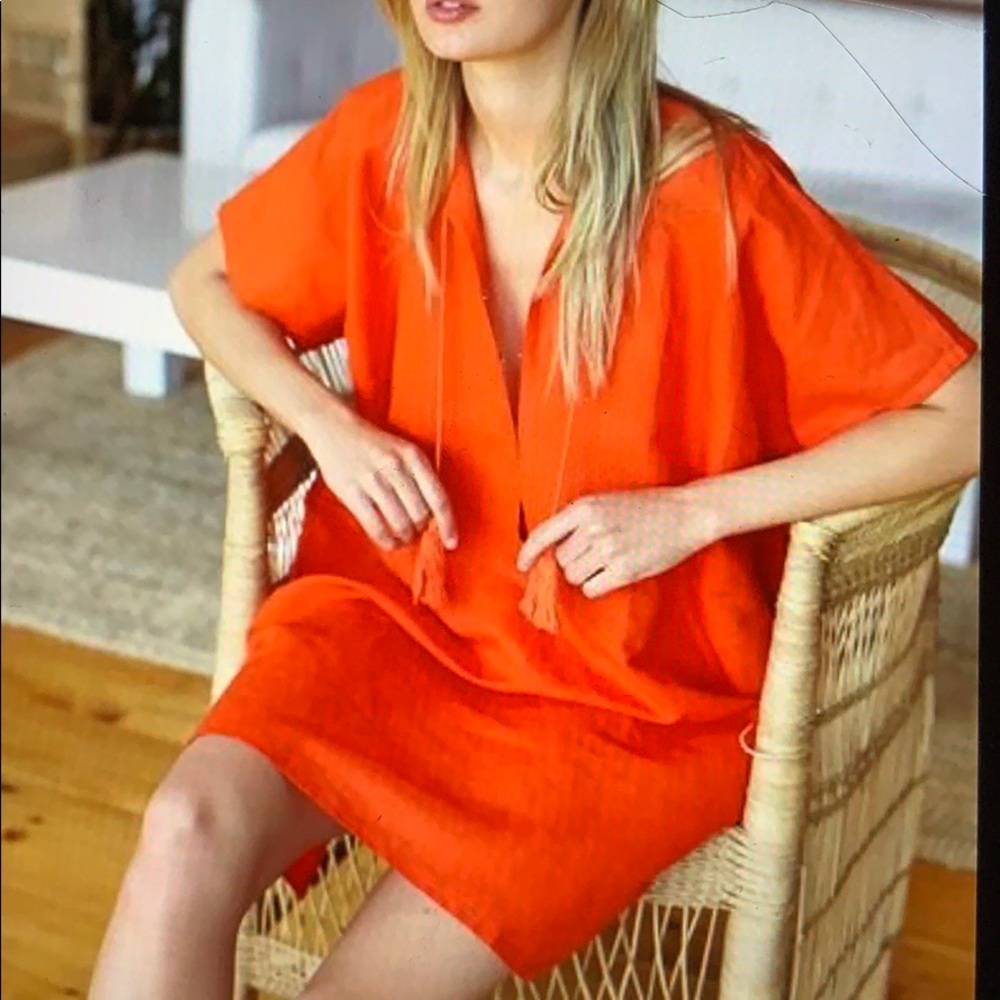 Emerson Fry Orange Tassel Caftan NWOT